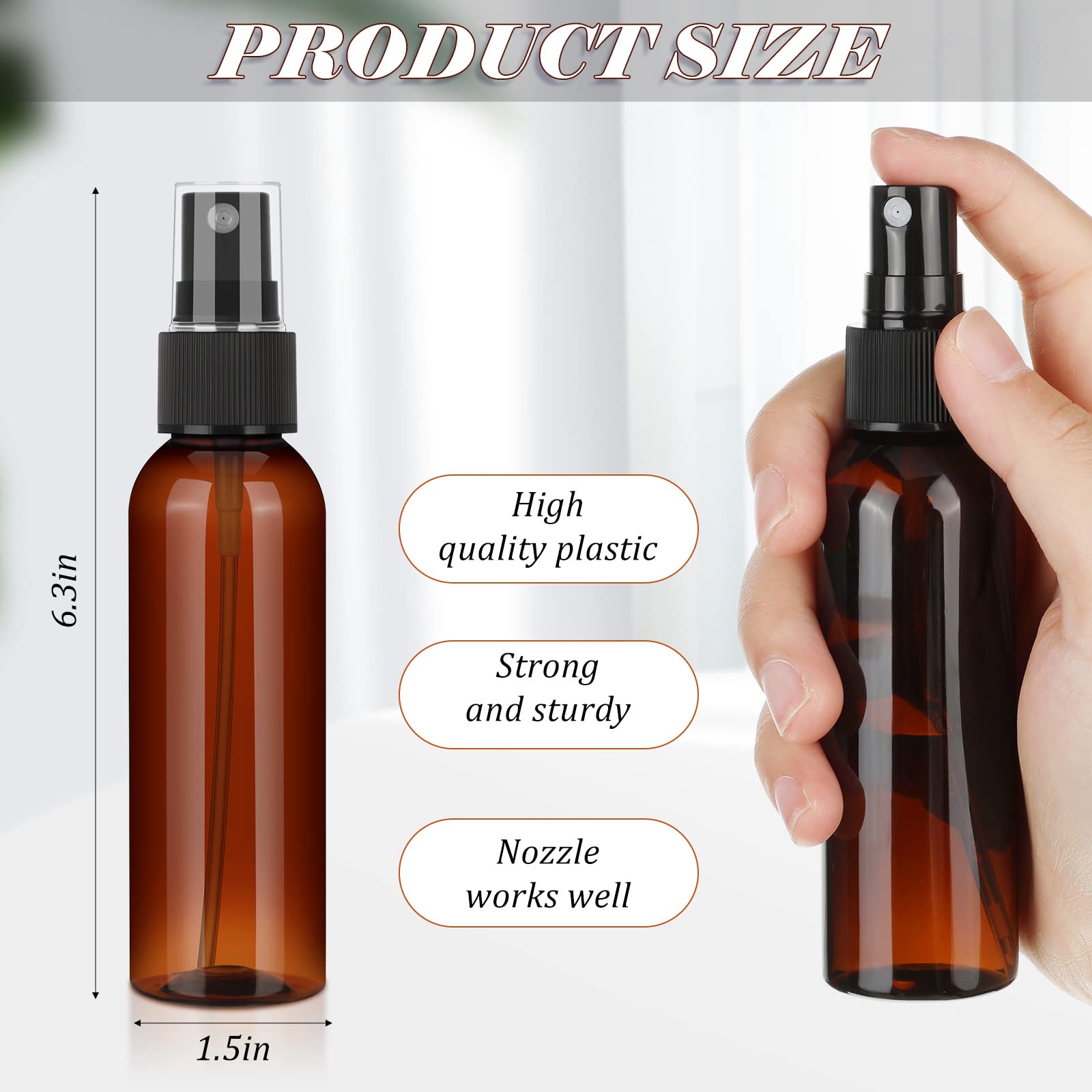 90 Pack Plastic Spray Bottles 4 Oz Reusable Mini Perfume Refillable Bottle Travel Size Mist Bottle Sprayer Empty Bottle For Esse